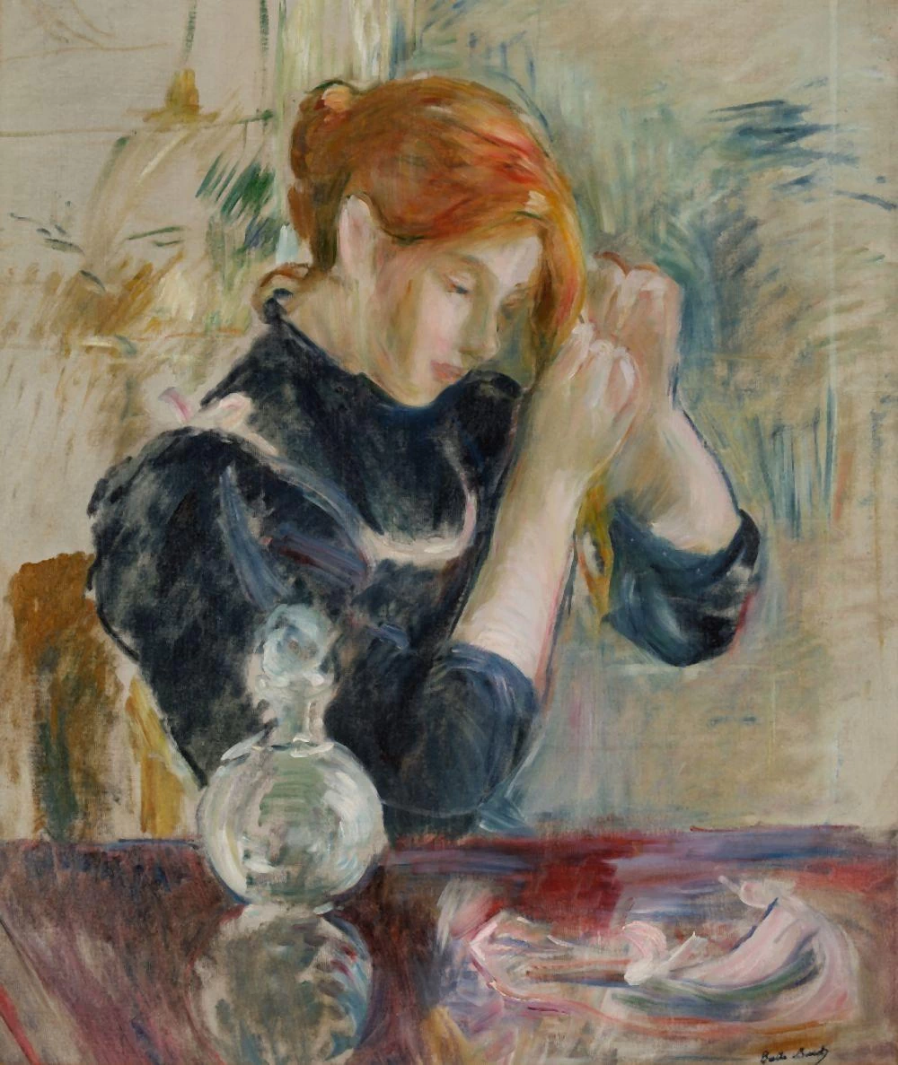Devant la toilette